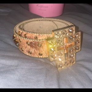 BB Simon gold snakeskin icy belt